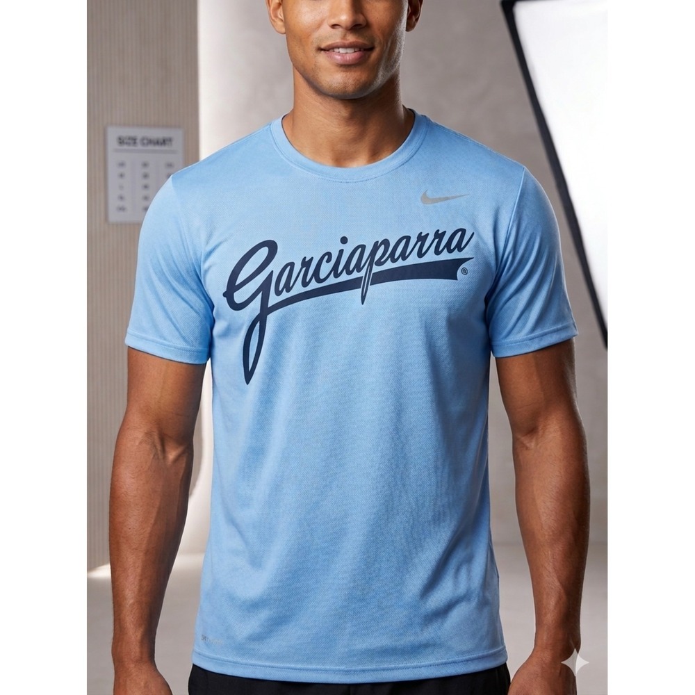 Nike Dri-Fit Tee Size M Garciaparra Light Blue Short Sleeve Crew Neck Men's NWT